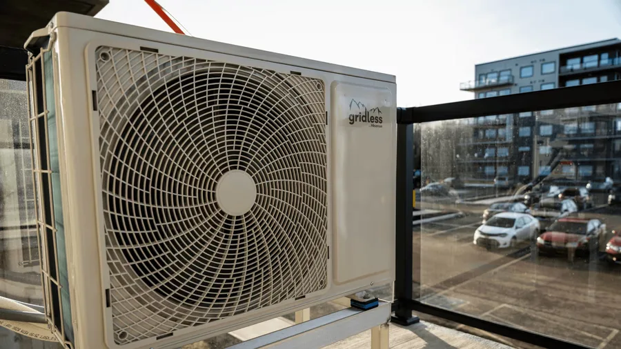 Ductless mini-split heat pump outdoor unit installation