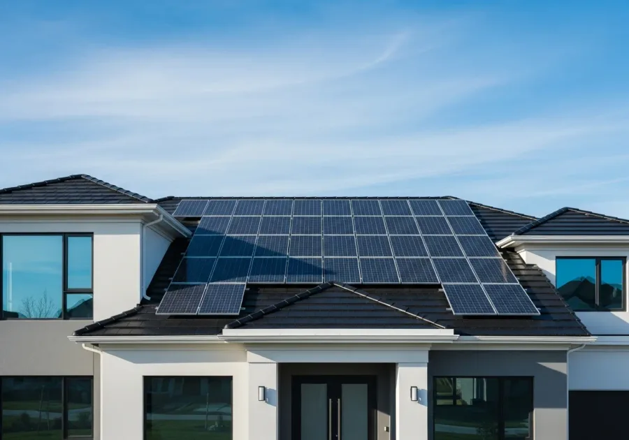 Residential solar panels on a Canadian home, by Greenfoot Energy Solutions